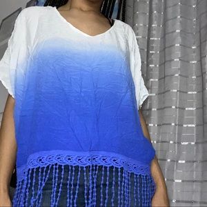 Blue & white ombré shirt